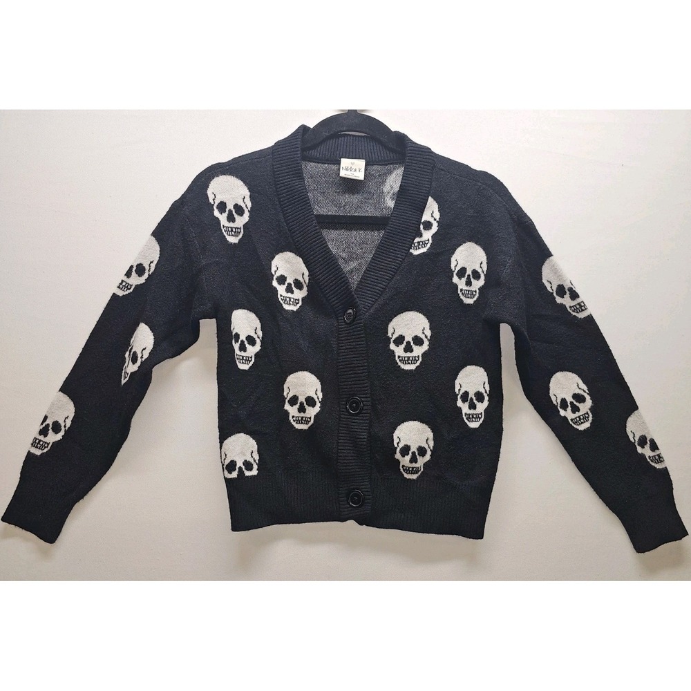 Nikka K Skull Cardigan XS Mall Goth Grunge Whimsigoth Punk Halloween E-Girl